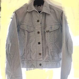 Vintage small Lee light blue corduroy jacket. Made in Belgium.